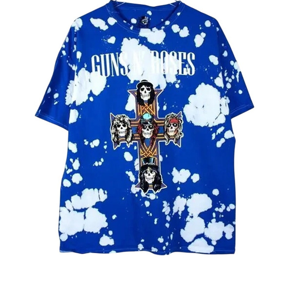 Guns N Roses Vintage Style TieDye Appetite for Destruction TShirt 4XL Blue White - Picture 11 of 15